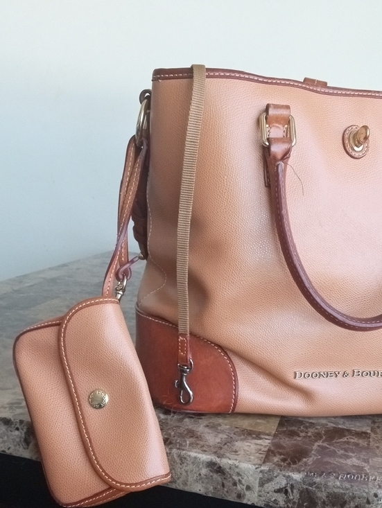 Dooney & Bourke Tan and Brown Pebbled Leather Tote - Picture 12 of 12
